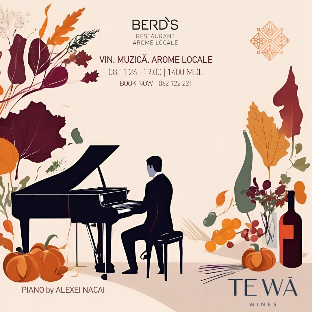 8 noiembrie, 19:00 // BERD`S: Vin. Muzica. Arome locale